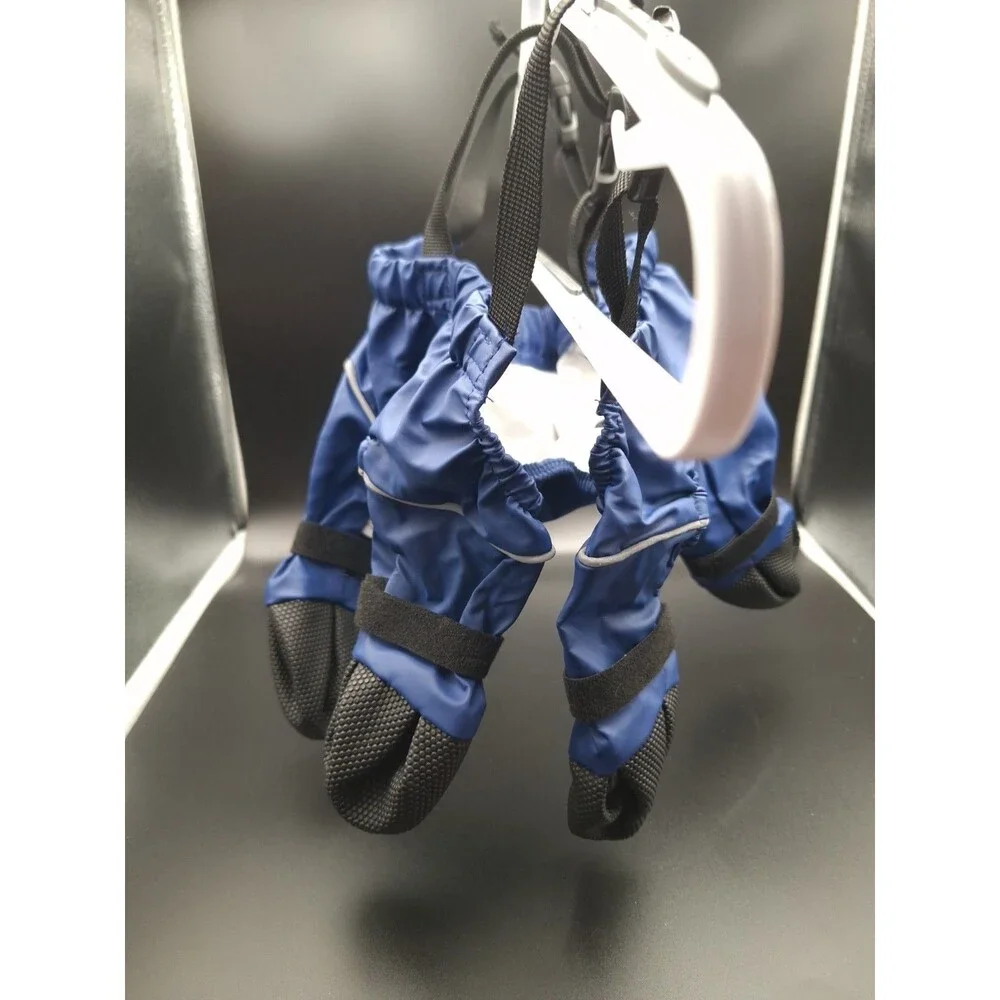 DogLemi Adjustable Water Proof Dog Boots Suspenders Anti-Slip Blue XS
